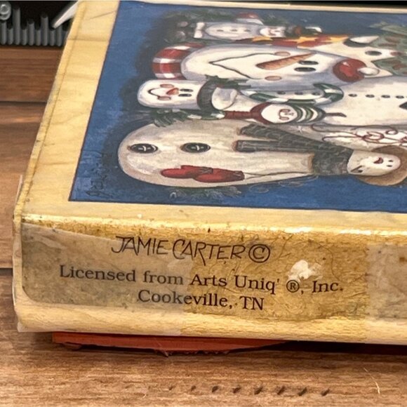 Vintage Jamie Carter Snowman Collection 90185 Wood Mounted Rubber STAMPS HAPPEN - Picture 7 of 8